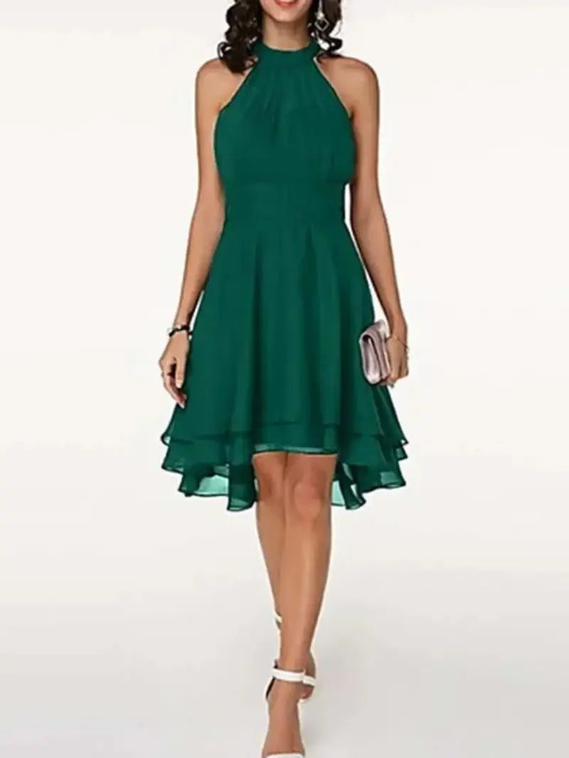 Valenzora | Elegantes, ärmelloses Chiffonkleid