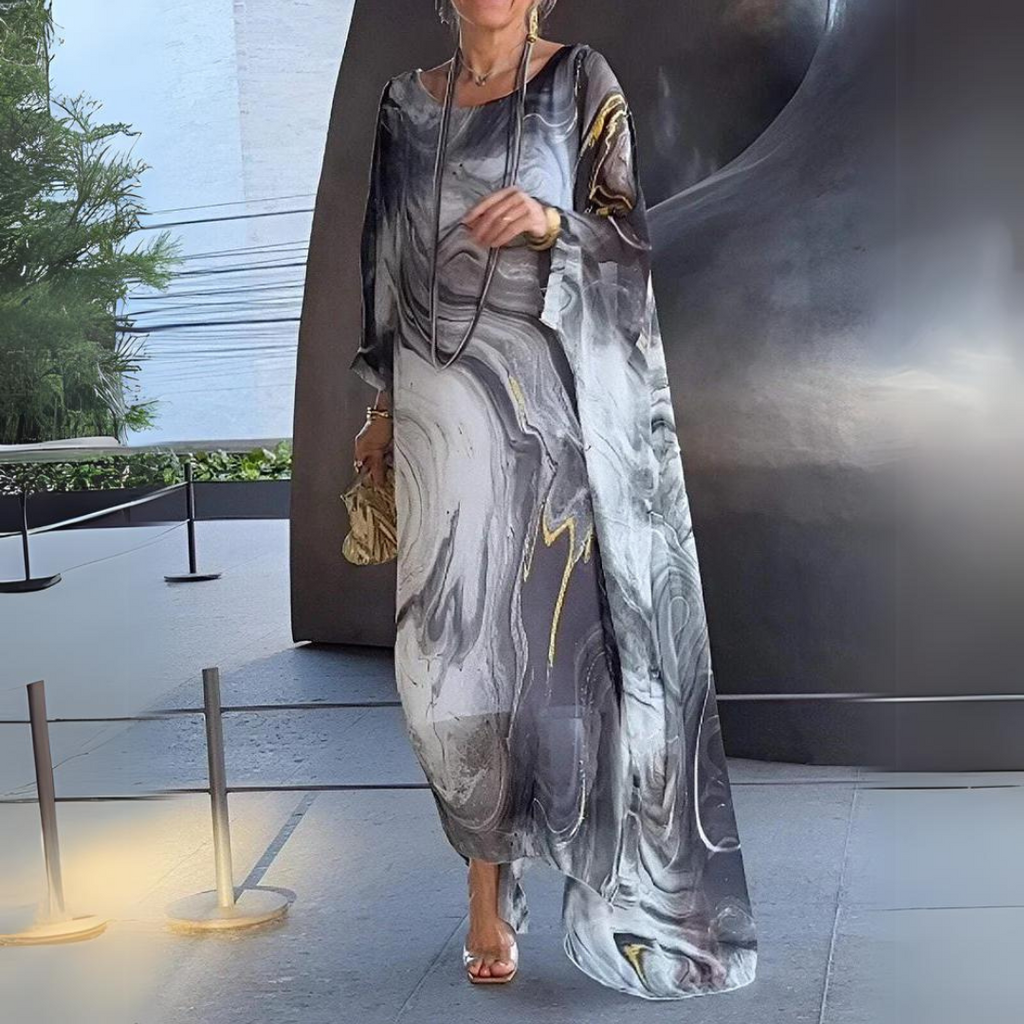 Valenzora | Kaftan Dress Flowing Lightweight Fabric Elegant Loose Fit Wide Sleeves