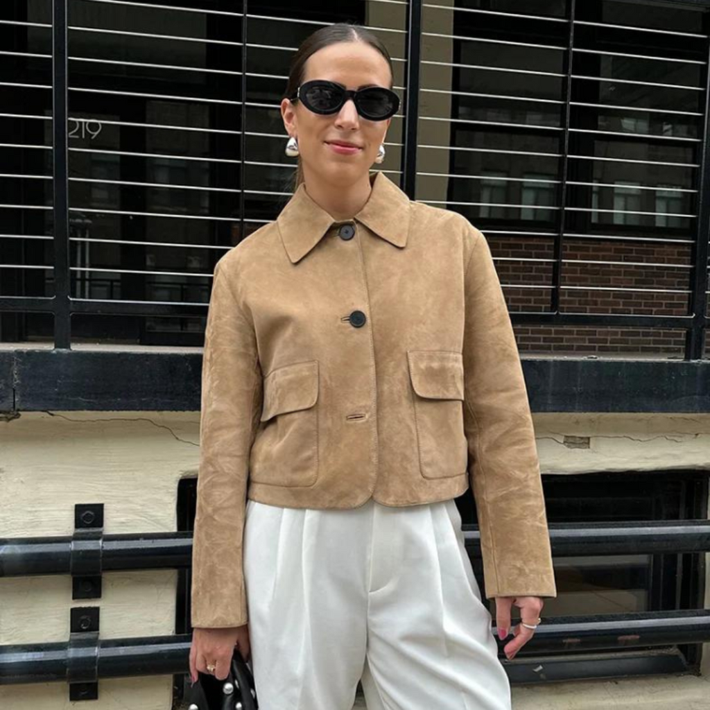 Valenzora | Beige Lederjacke