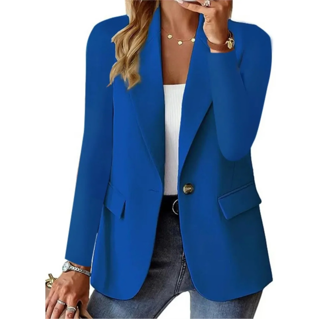 Valenzora | Women's One-Button Blazer, Long Sleeves, Fitted Fit, Casual Jacket