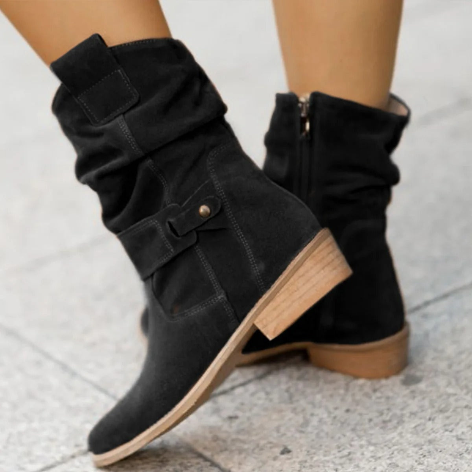 Valenzora | Women's Suede Ankle Boots Elegant Boots For Women