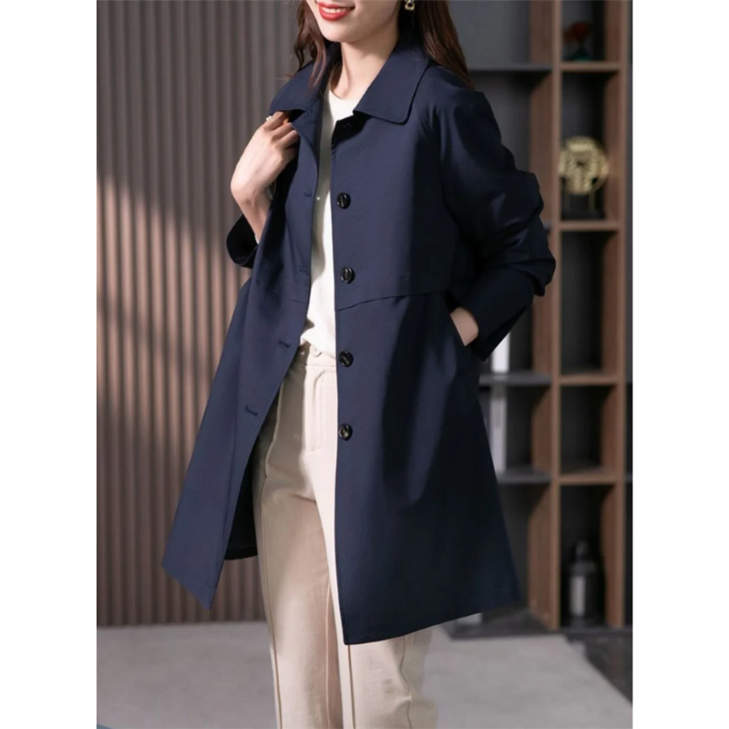 Valenzora | Classic women's trench coat, simply tied, tailored women's coat