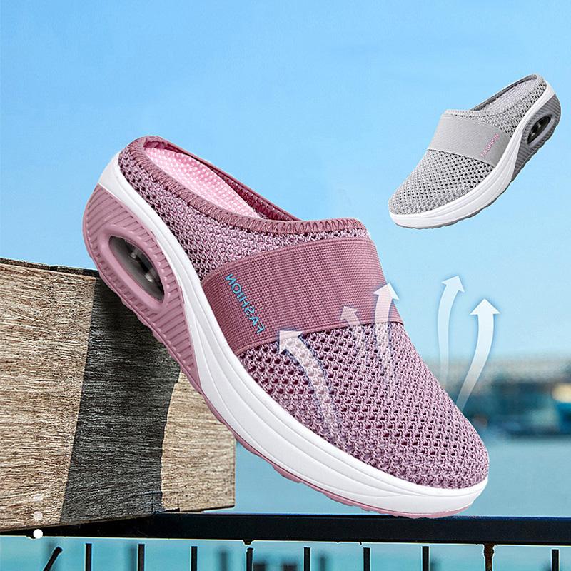 Smooth mesh sandals for women