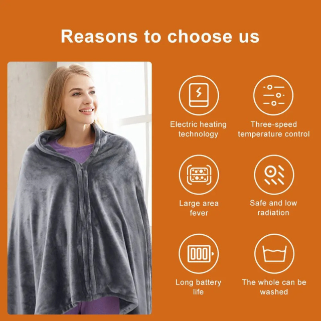 Valenzora | USB Heated Blanket Adjustable Temperature Ultimate Comfort