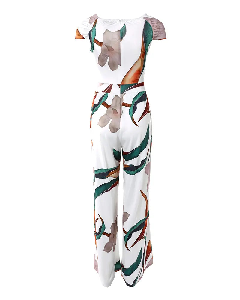 Valenzora | Elegant jumpsuit dress with floral pattern
