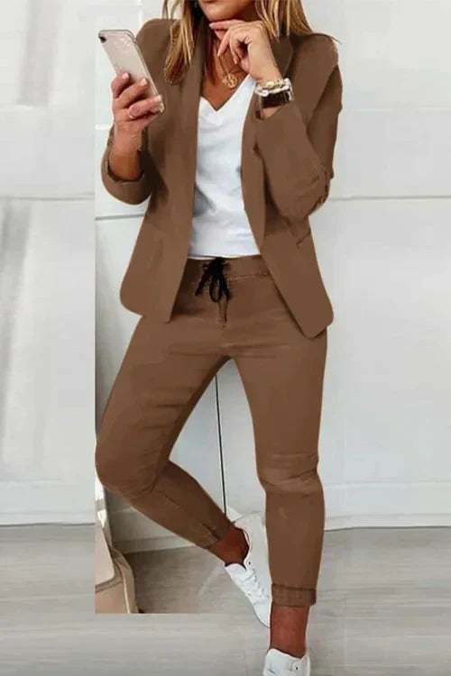 Valenzora | Langärmeliger Blazer und Hose im Set