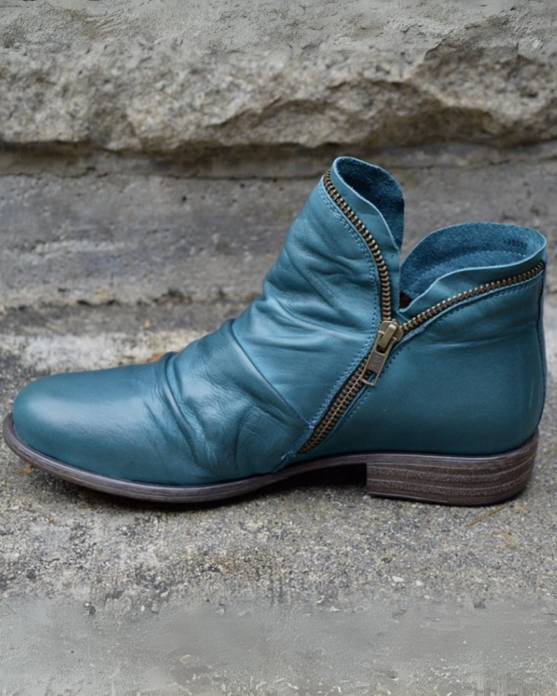 Valenzora | Lederstiefel mit Reißverschluss