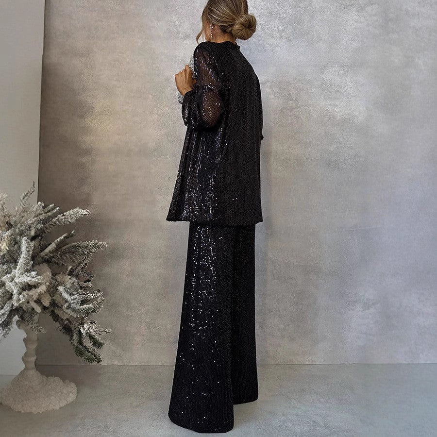 Valenzora | Trendiges Design – Paillettenanzug mit hoher Taille