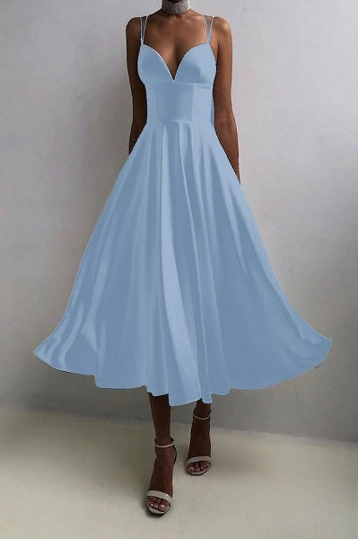 Valenzora | Elegantes Midikleid mit Spaghettiträgern für besondere Anlässe