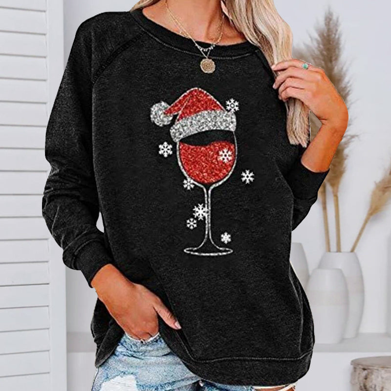 Valenzora | Festive Cheers Wine Glass Sweatshirt