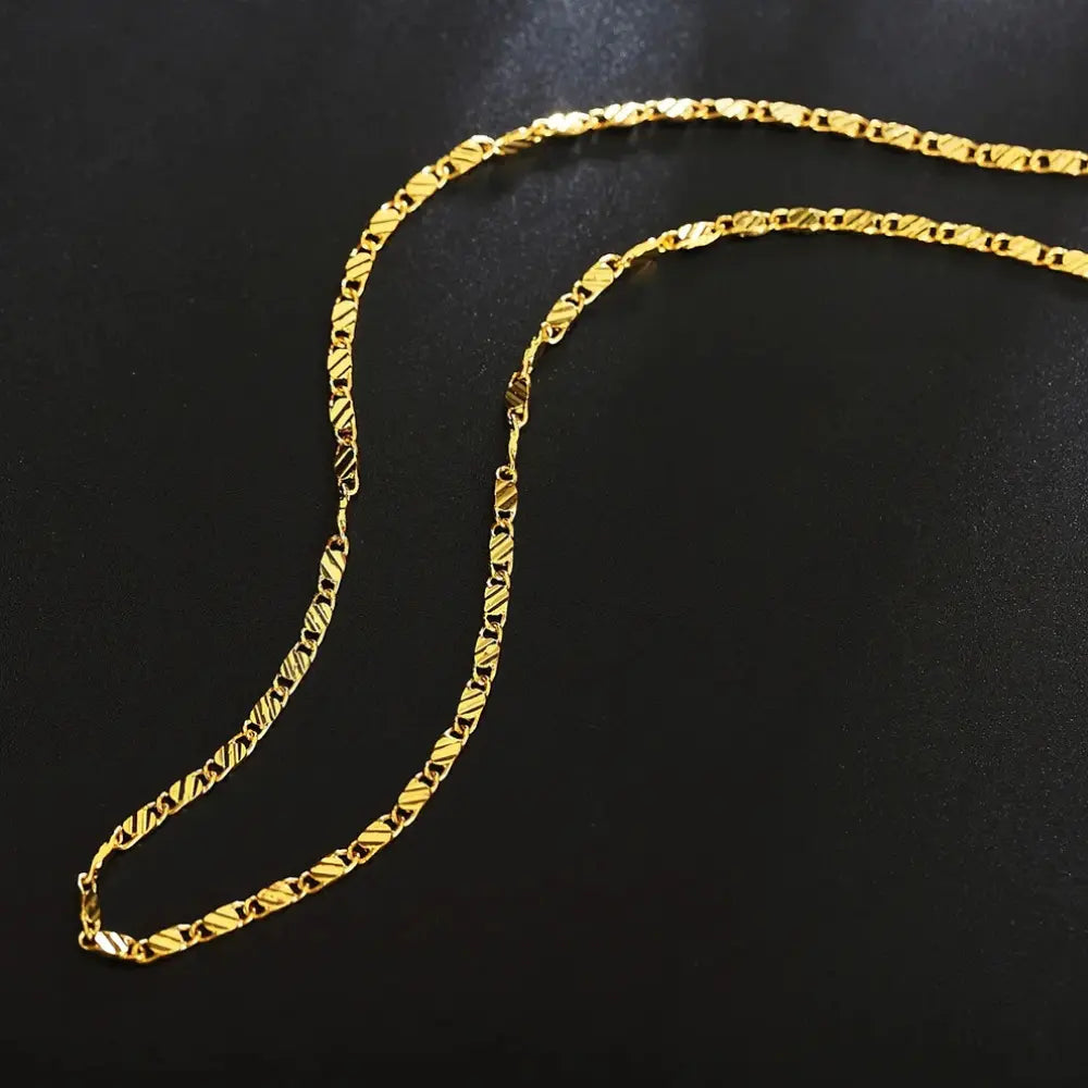 Valenzora | 18 Karat Goldkette 2mm 925 Sterling Silber Kette