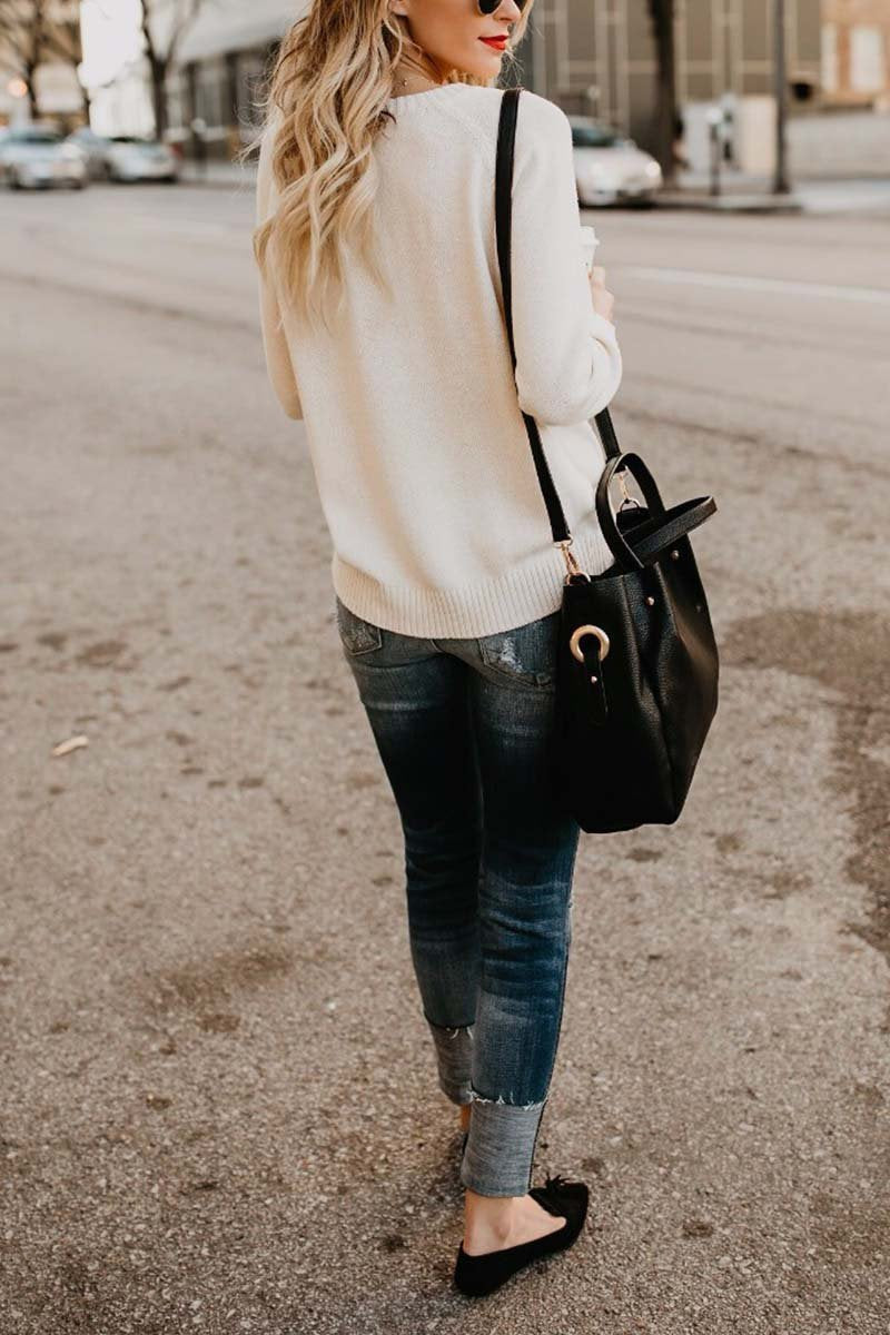 Casual and relaxed winter sweater