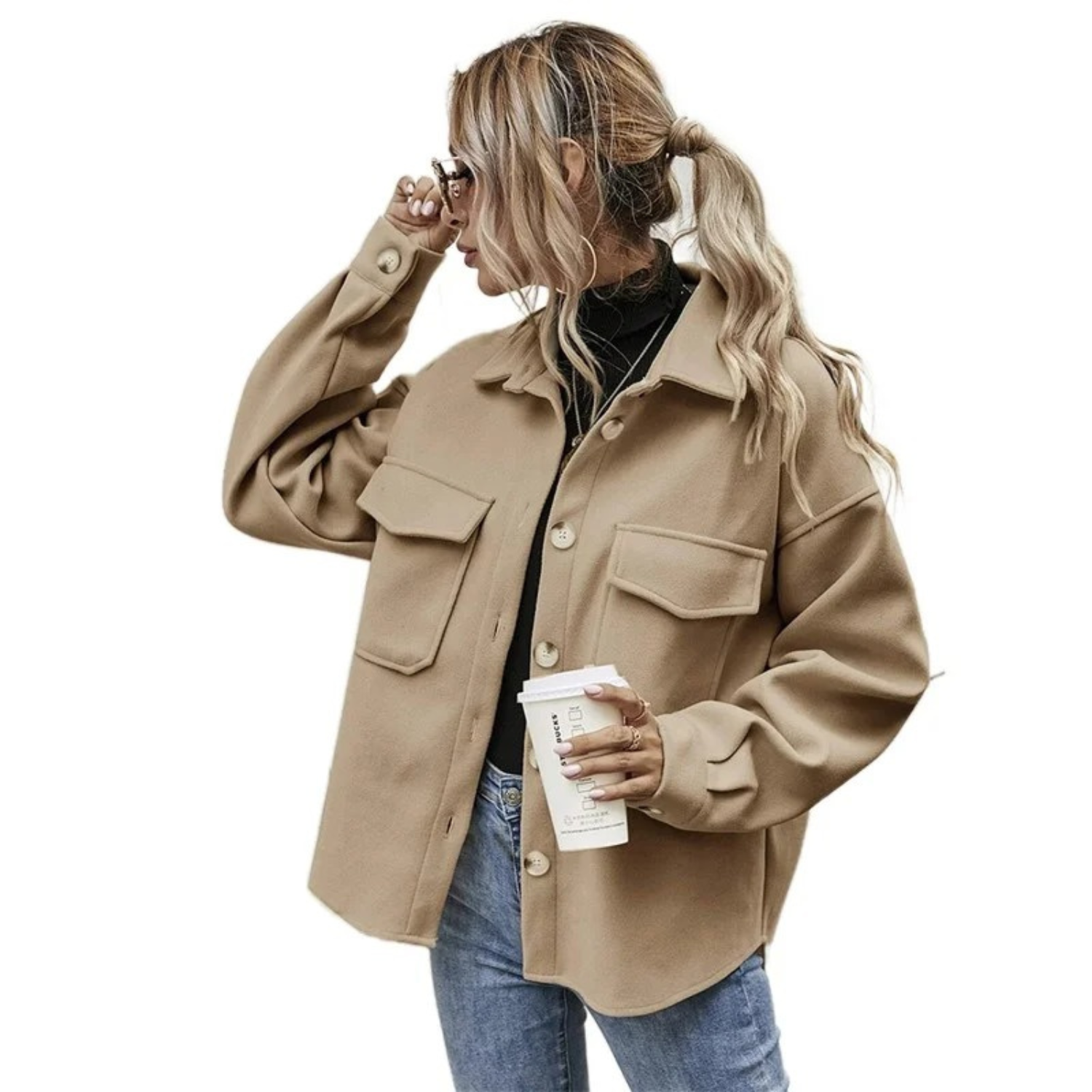 Valenzora | Damen-Jacke mit Brusttaschen und Knopfleiste