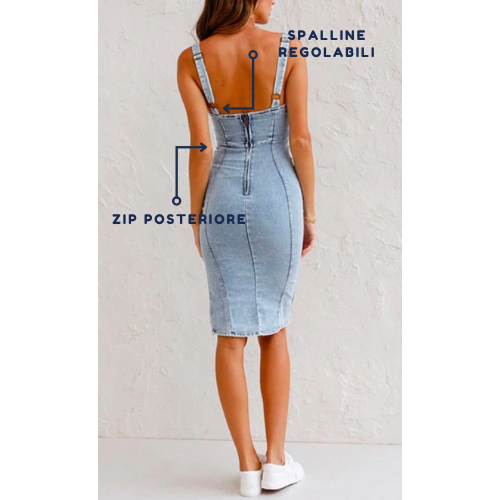 Valenzora | Jeanskleid mit figurbetonter Silhouette für einen eleganten Look
