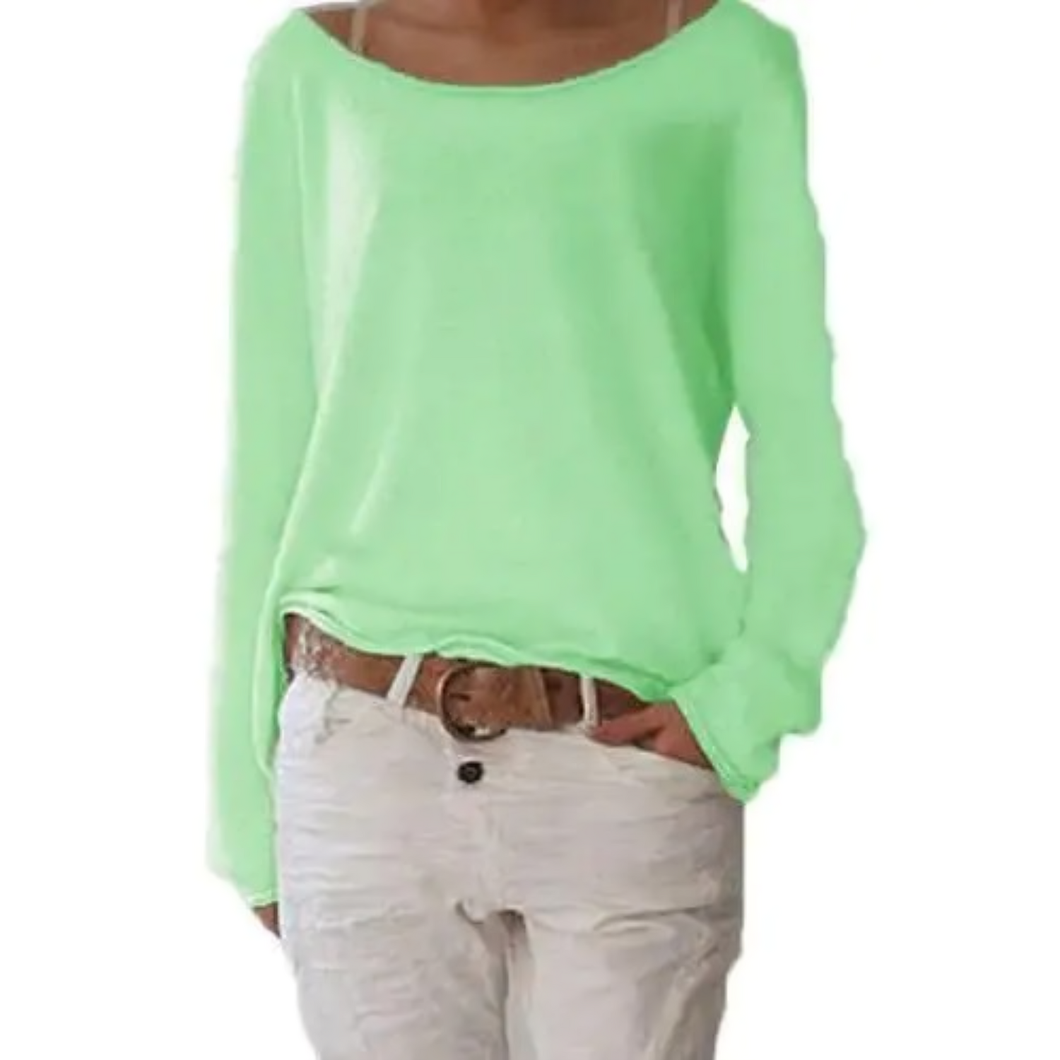 Valenzora | yellow sweatshirt with a round neck, simple and slim fit