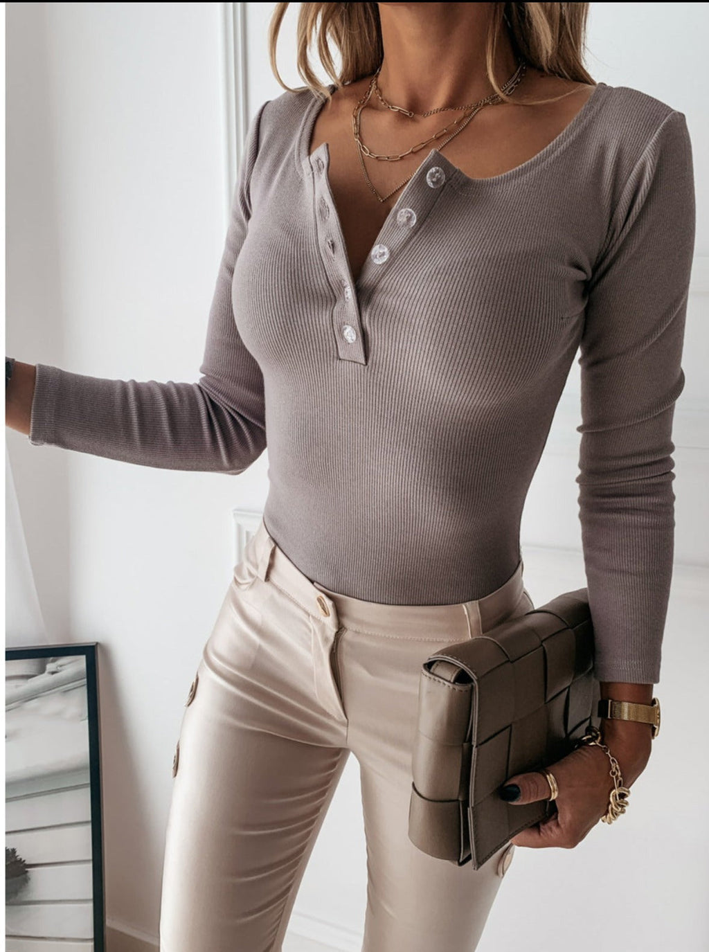 Carin Geripptes Henley