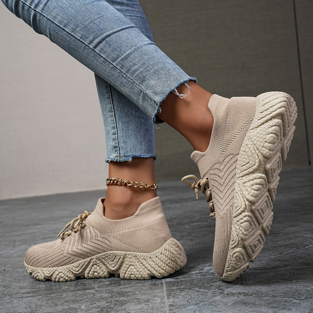 Valenzora | Atmungsaktive Low-Top-Sneakers in Unifarbe