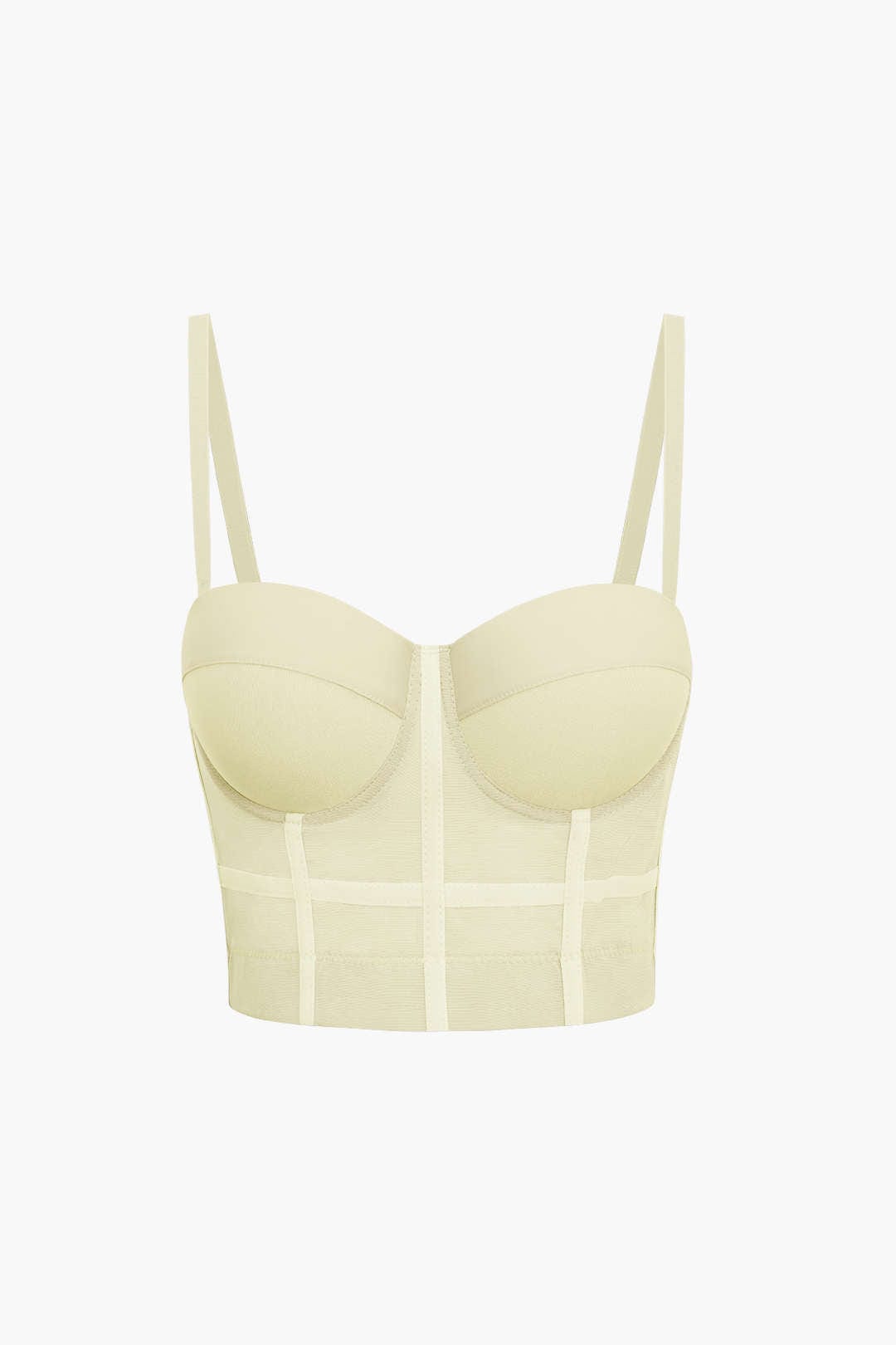 Valenzora | Figurbetontes Bustier-Top mit Bügelkörbchen und transparenter Mesh-Struktur