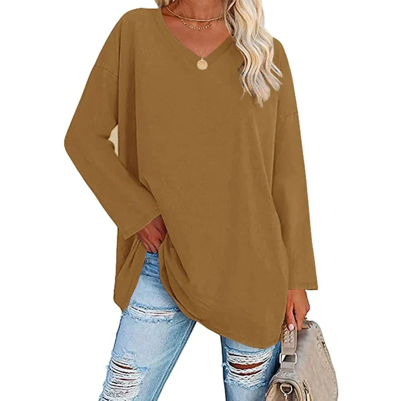 Valenzora | V-Neck Knitted Top for Women - Stylish and Comfortable Sweater