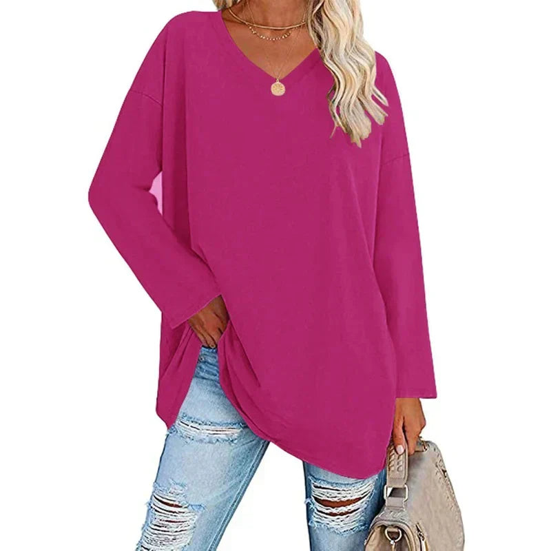 Valenzora | V-Neck Knitted Top for Women - Stylish and Comfortable Sweater