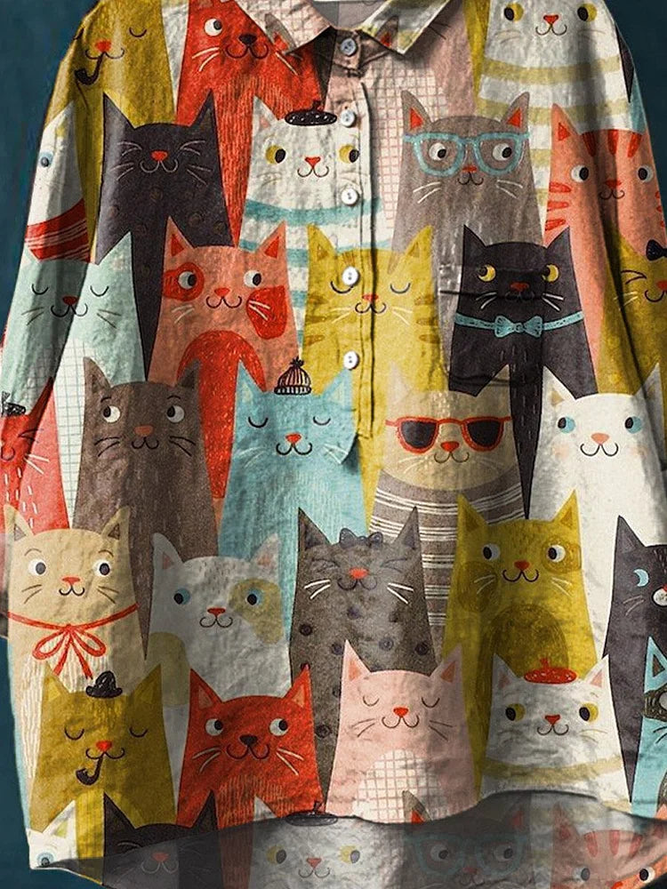 Valenzora | Süßes Katzen-Kunst-Shirt für Damenmode