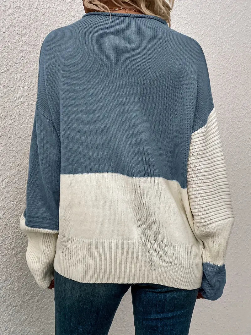 Strickpullover im Color-Blocking-Design