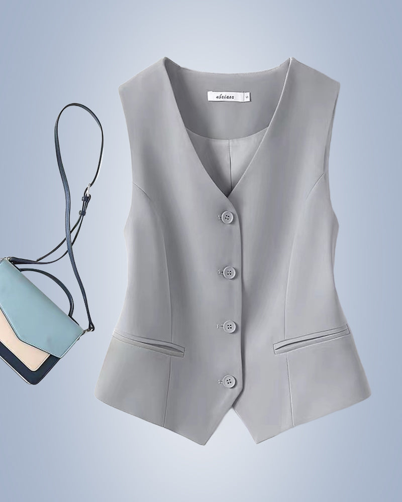 Valenzora | Solid Color Temperament Vest for Women