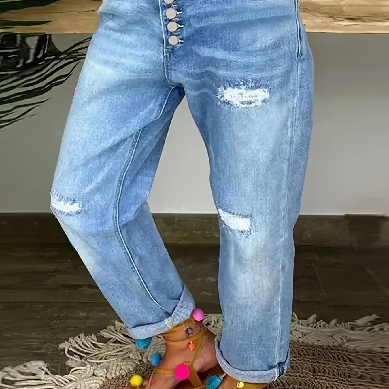 Valenzora | Damen-Stretchjeans in verwaschenem Blau