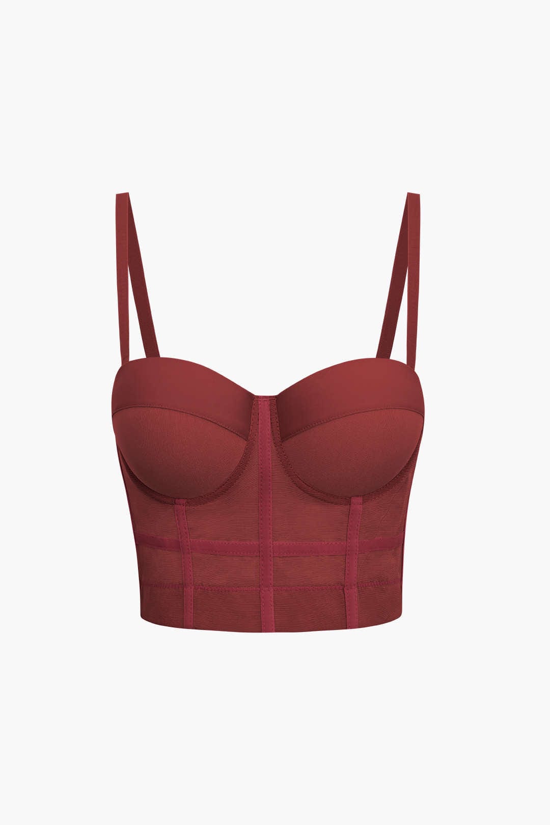 Valenzora | Figurbetontes Bustier-Top mit Bügelkörbchen und transparenter Mesh-Struktur