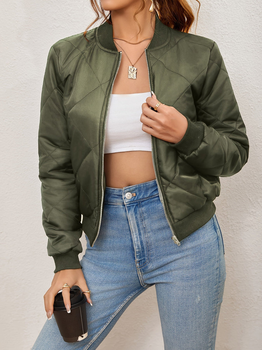 Valenzora | Bomberjacke für Damen mit Argyle-Muster