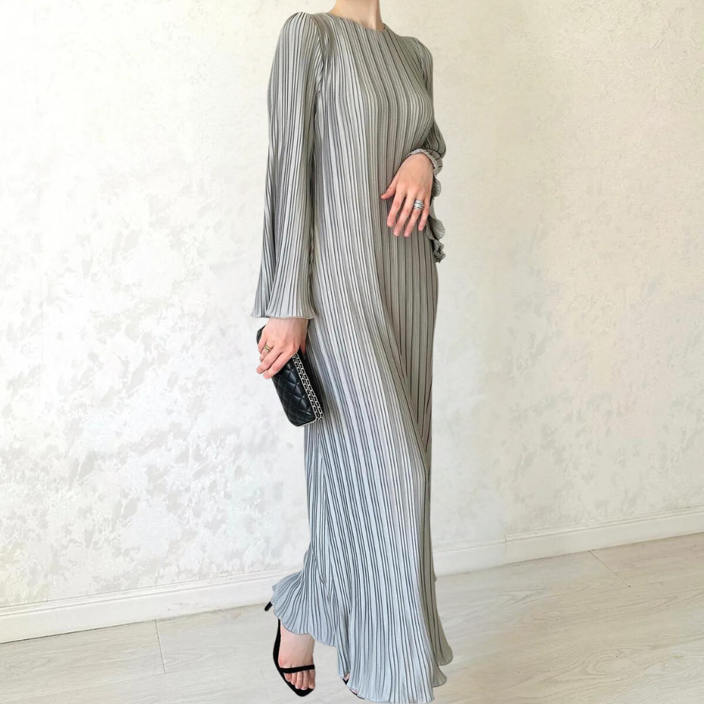 Valenzora | Elegantes plissiertes Maxikleid für Damen
