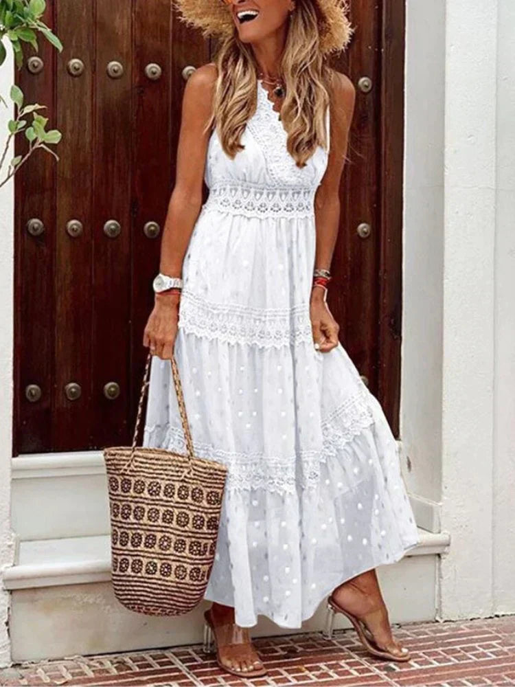 Valenzora | Stylish Long Dress with Lace Details