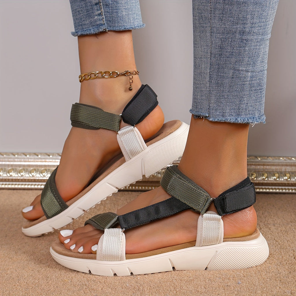 Valenzora | Damen-Sandalen: Colour-Block, rutschfest, elegant, leicht, Outdoor, Sommer
