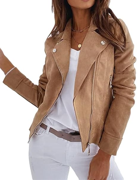 Valenzora Wildlederjacke | Elegante Jacke in Wildlederoptik für Damen