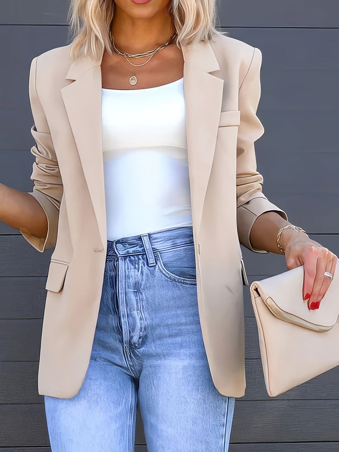 Valenzora | Casual blazer with lapel collar