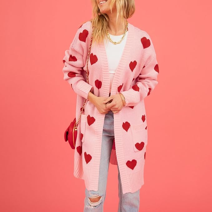 Valenzora | Cute cardigan with heart pattern