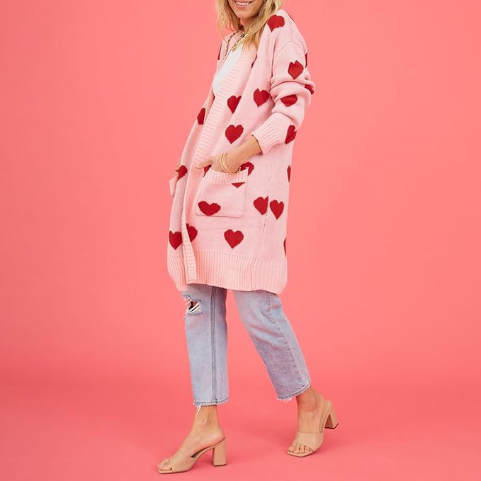 Valenzora | Cute cardigan with heart pattern