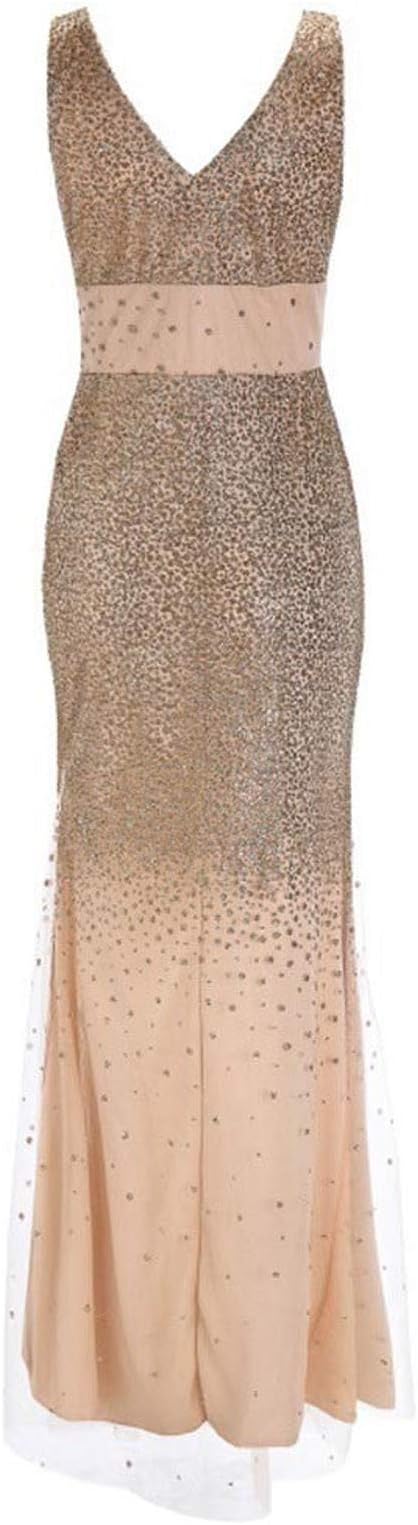Valenzora | Sling V-neck Split Glittering Evening Dress