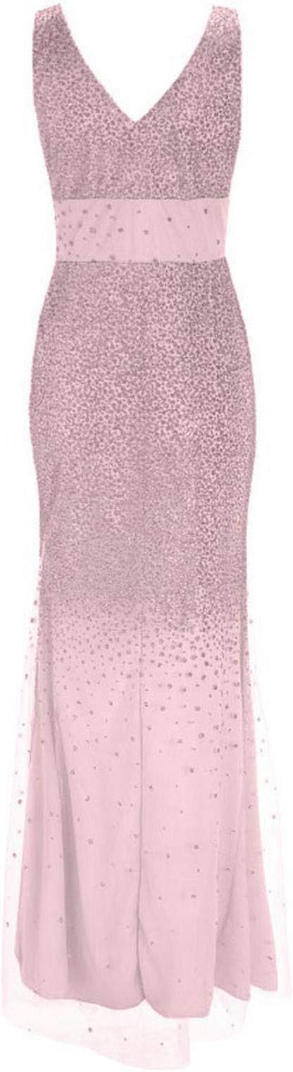 Valenzora | Sling V-neck Split Glittering Evening Dress