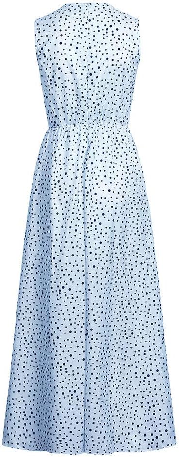 Valenzora | Bohemian patchwork dress with V-neck and A-line in polka dots