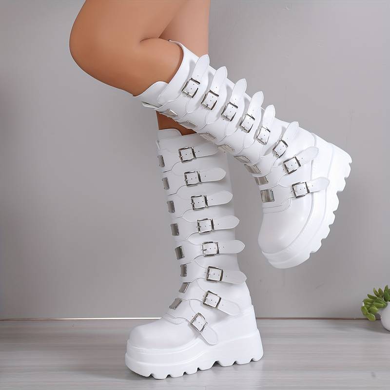 Valenzora | Trendy platform boots with buckles