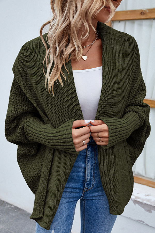 Valenzora | Elegant autumn knit cardigan with dolman sleeves for women