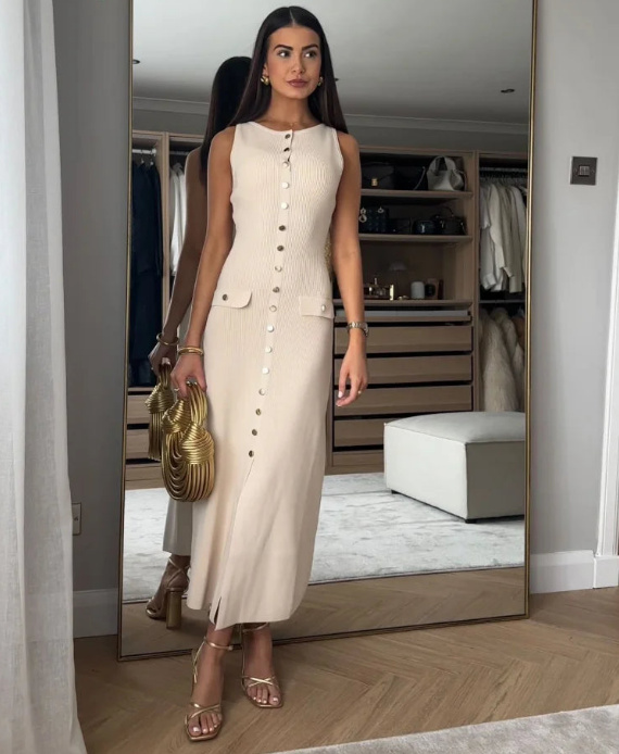 Sophia™ – Elegantes ärmelloses Strickkleid