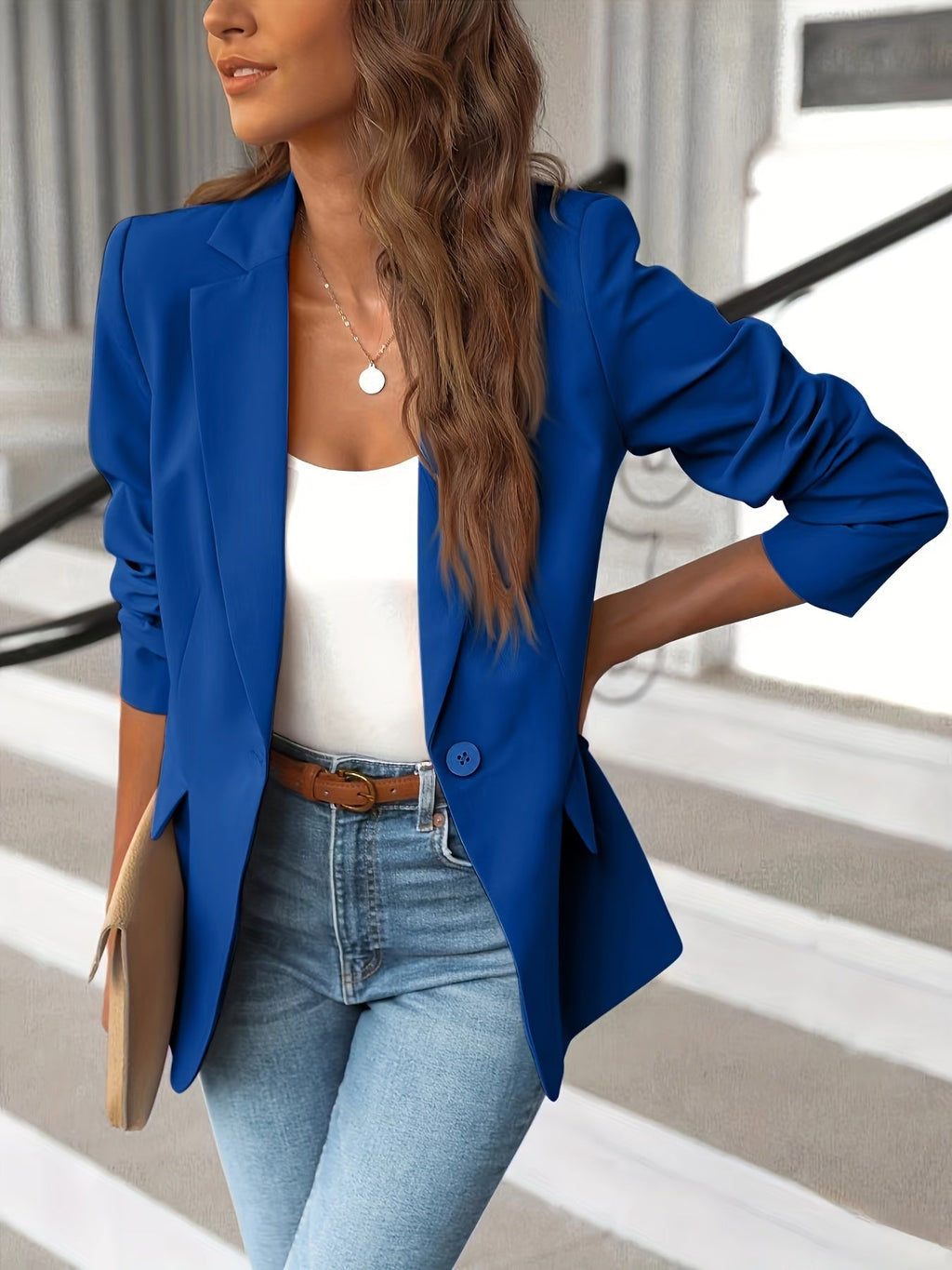 Valenzora | Stylish Autumn Classic Business Blazers with Side Pockets for Women