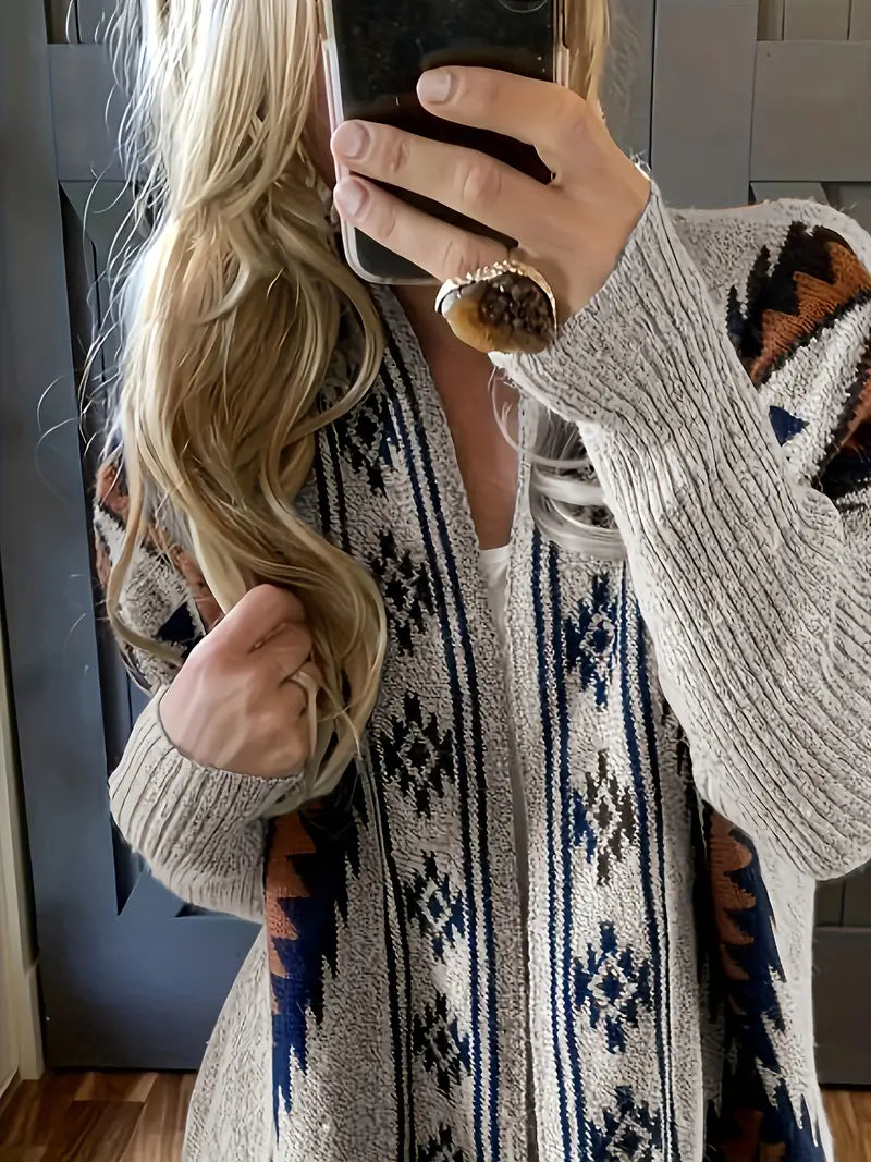 – Cardigan with ethnic print