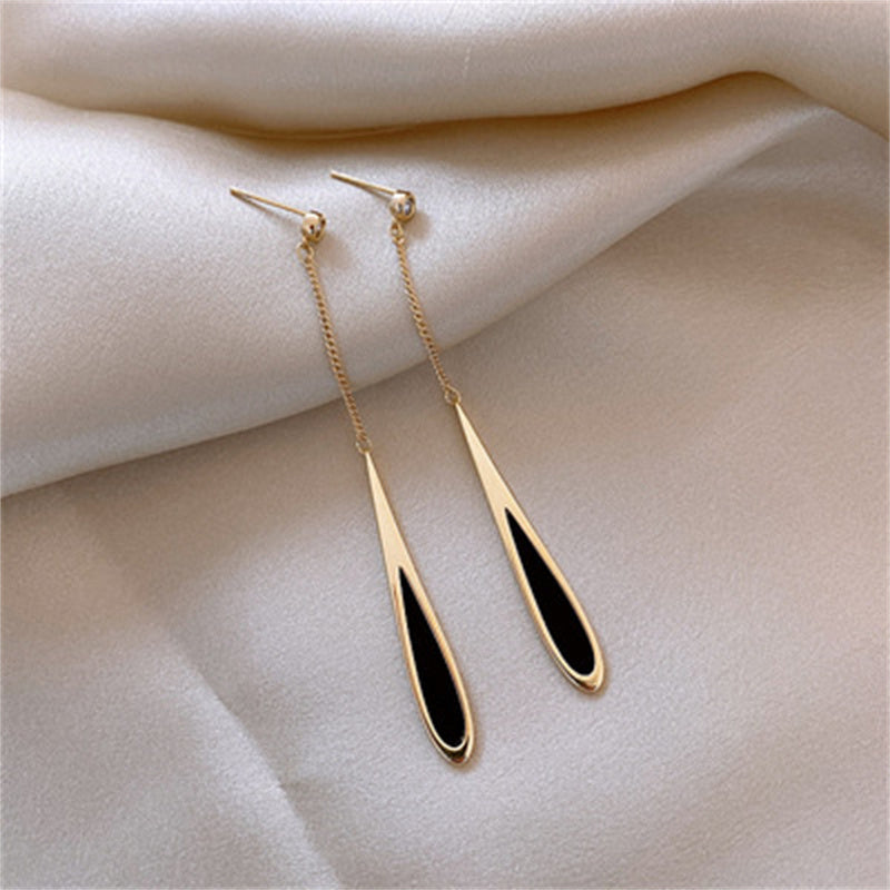 Valenzora | Long Tassel Earrings with Black Tassel for Women