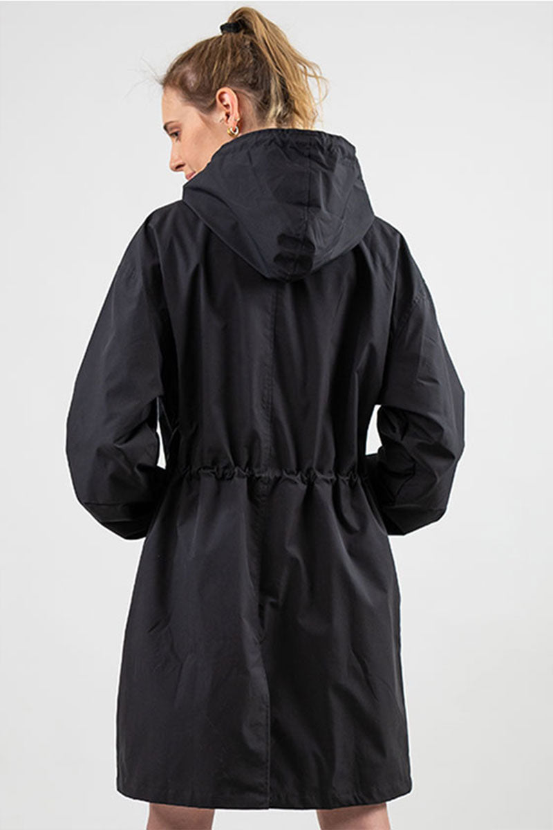 Wasserdichte Windjacke mit Kapuze im Oversize-Regenjacken-Stil