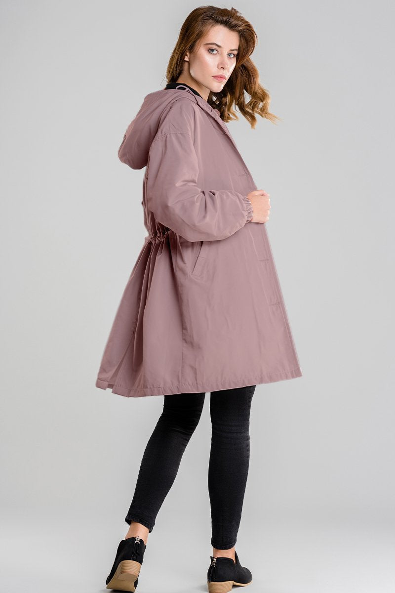 Wasserdichte Windjacke mit Kapuze im Oversize-Regenjacken-Stil