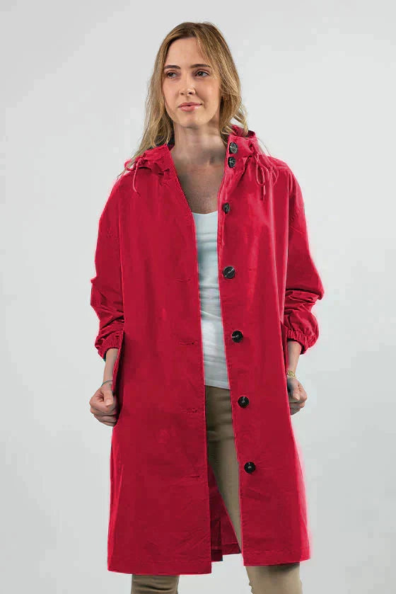 Wasserdichte Windjacke mit Kapuze im Oversize-Regenjacken-Stil