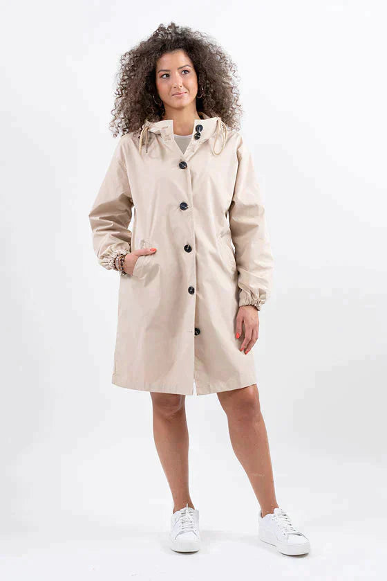 Wasserdichte Windjacke mit Kapuze im Oversize-Regenjacken-Stil
